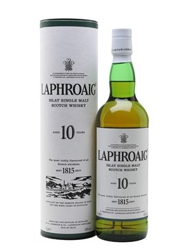 laphroaig whisky bottle