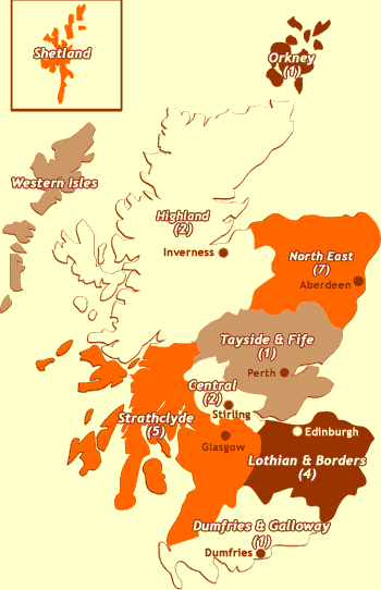map of scotland - click on your region