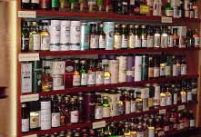 Whisky miniatures shelf