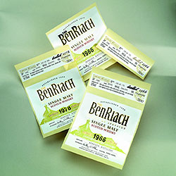 Benriach special edition labels by Simpson Label